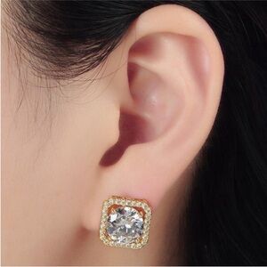 NEW 24k Gold Filled Cubic Zirconia CZ Earrings